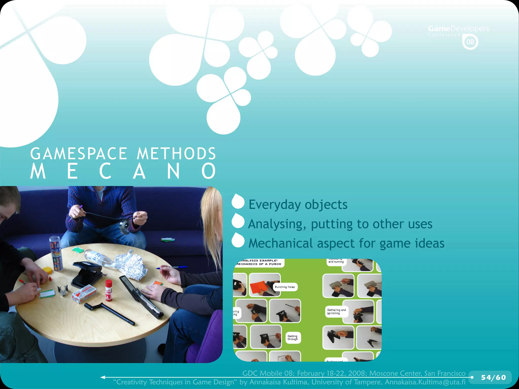 GDCMobile08: Creativity Techniques is Game Design