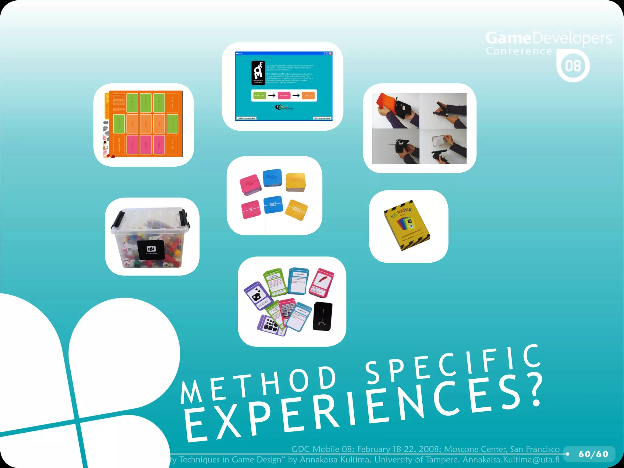 GDCMobile08: Creativity Techniques is Game Design