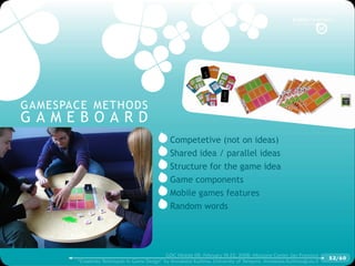 gamesPaCe methods
gameboard
                                                Competetive (not on ideas)
                   ...