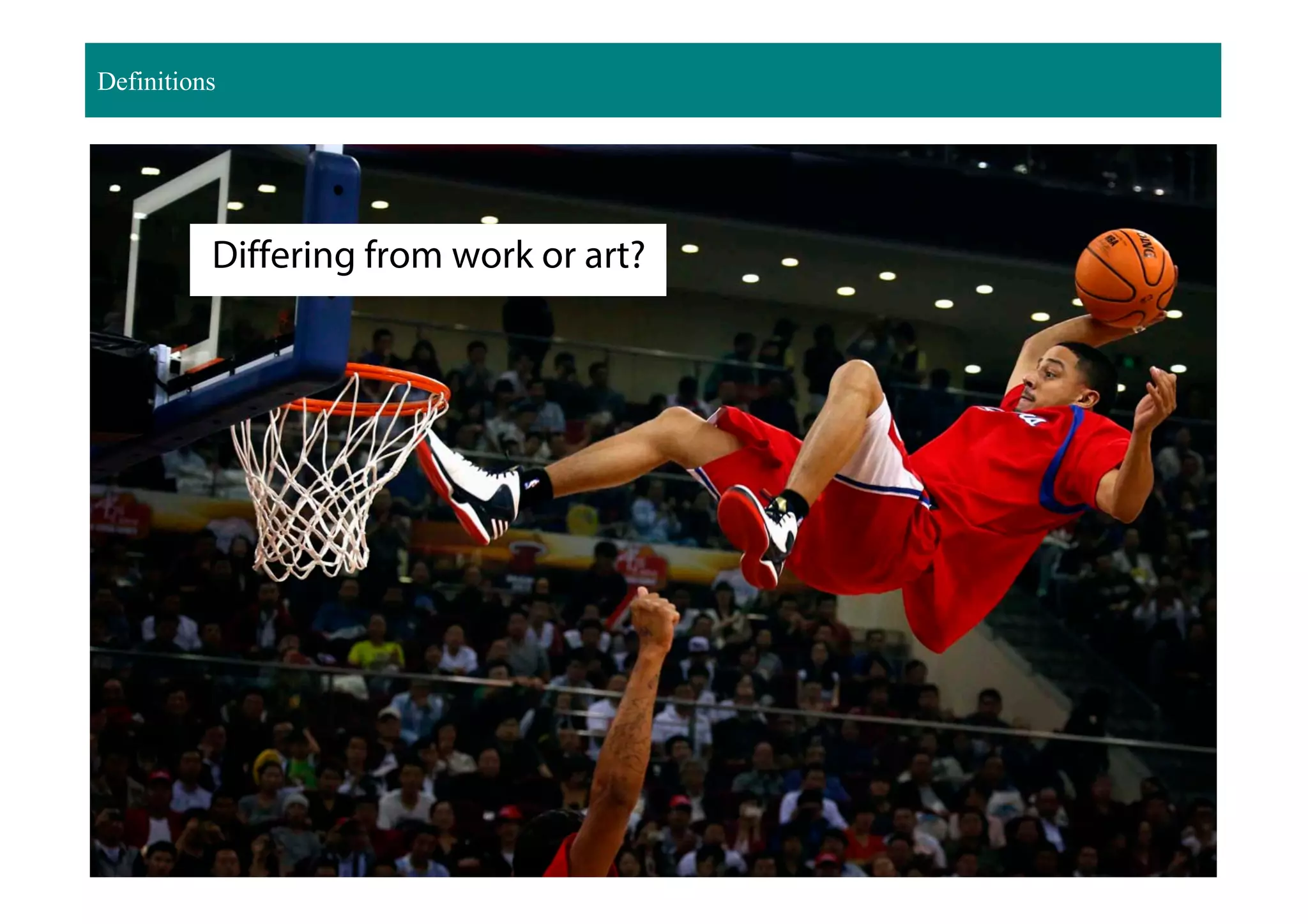 Differing from work or art?
Definitions
 