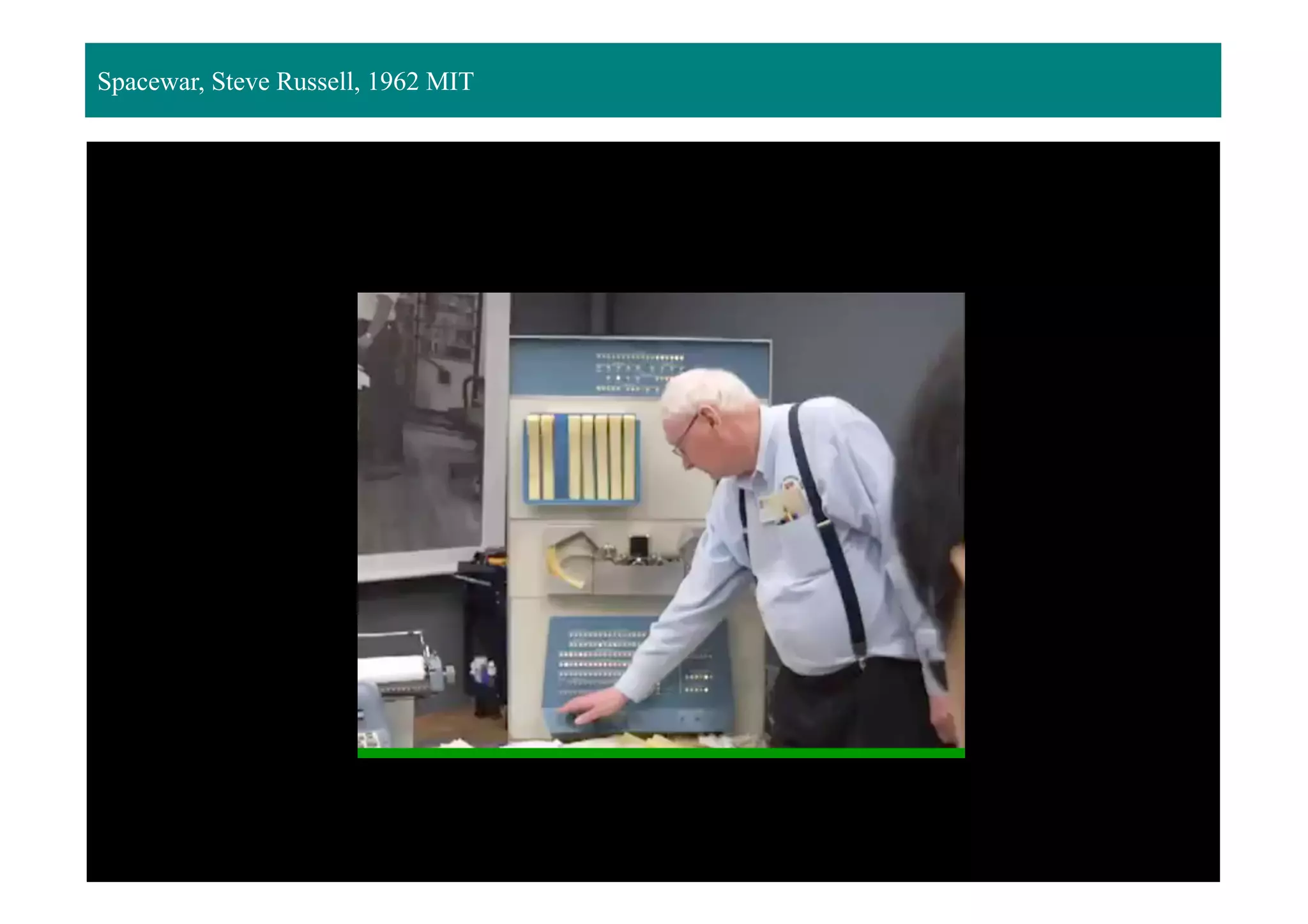 Spacewar, Steve Russell, 1962 MIT
 