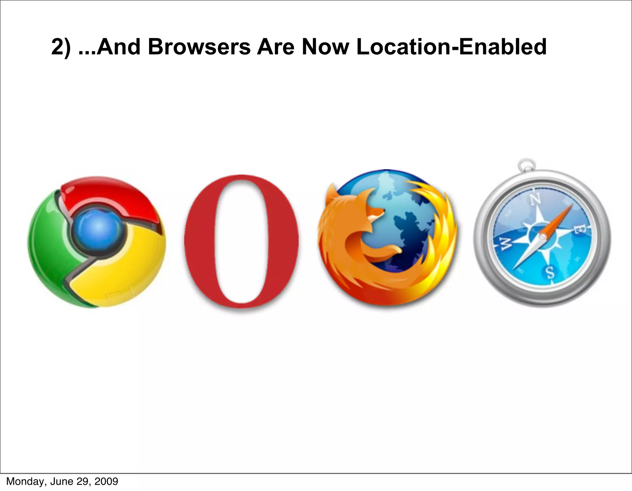 2) ...And Browsers Are Now Location-Enabled




Monday, June 29, 2009
 