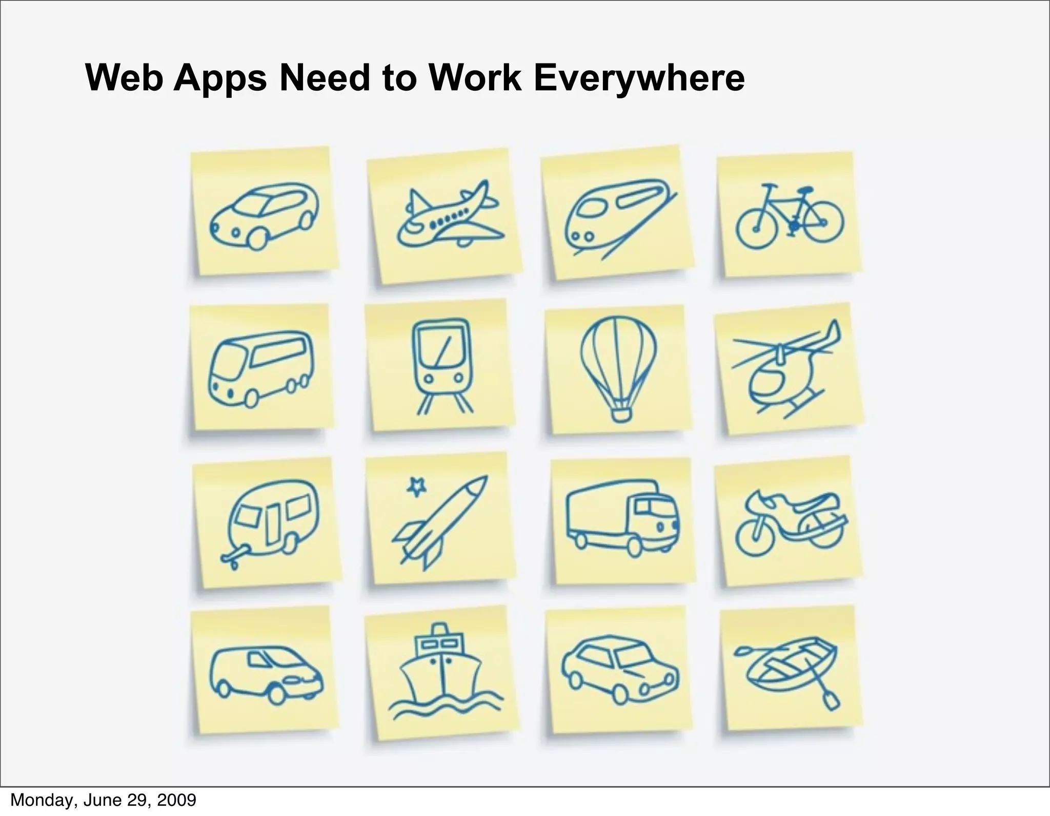 Web Apps Need to Work Everywhere




Monday, June 29, 2009
 