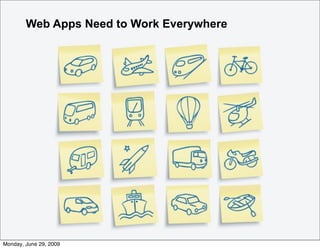 Web Apps Need to Work Everywhere




Monday, June 29, 2009
 