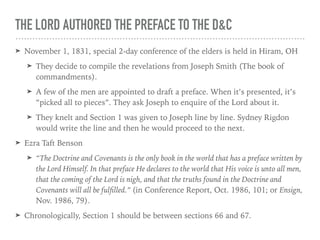 LDS Gospel Doctrine D&C Lesson 1 | PDF