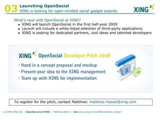 Goodle Developer Days Munich 2008 - Open Social Update