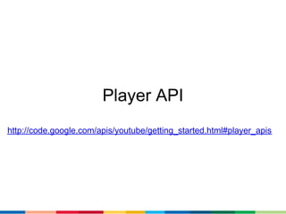 Player API
http://code.google.com/apis/youtube/getting_started.html#player_apis
 