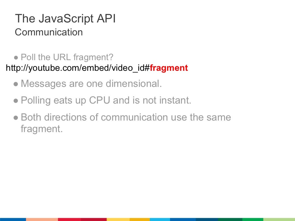 The JavaScript API Communication