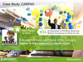 Confidential and Proprietary © Glassdoor, Inc. 2008-2014 #Glassdoor
Case Study: CARFAX
Ensures that every contributor at t...