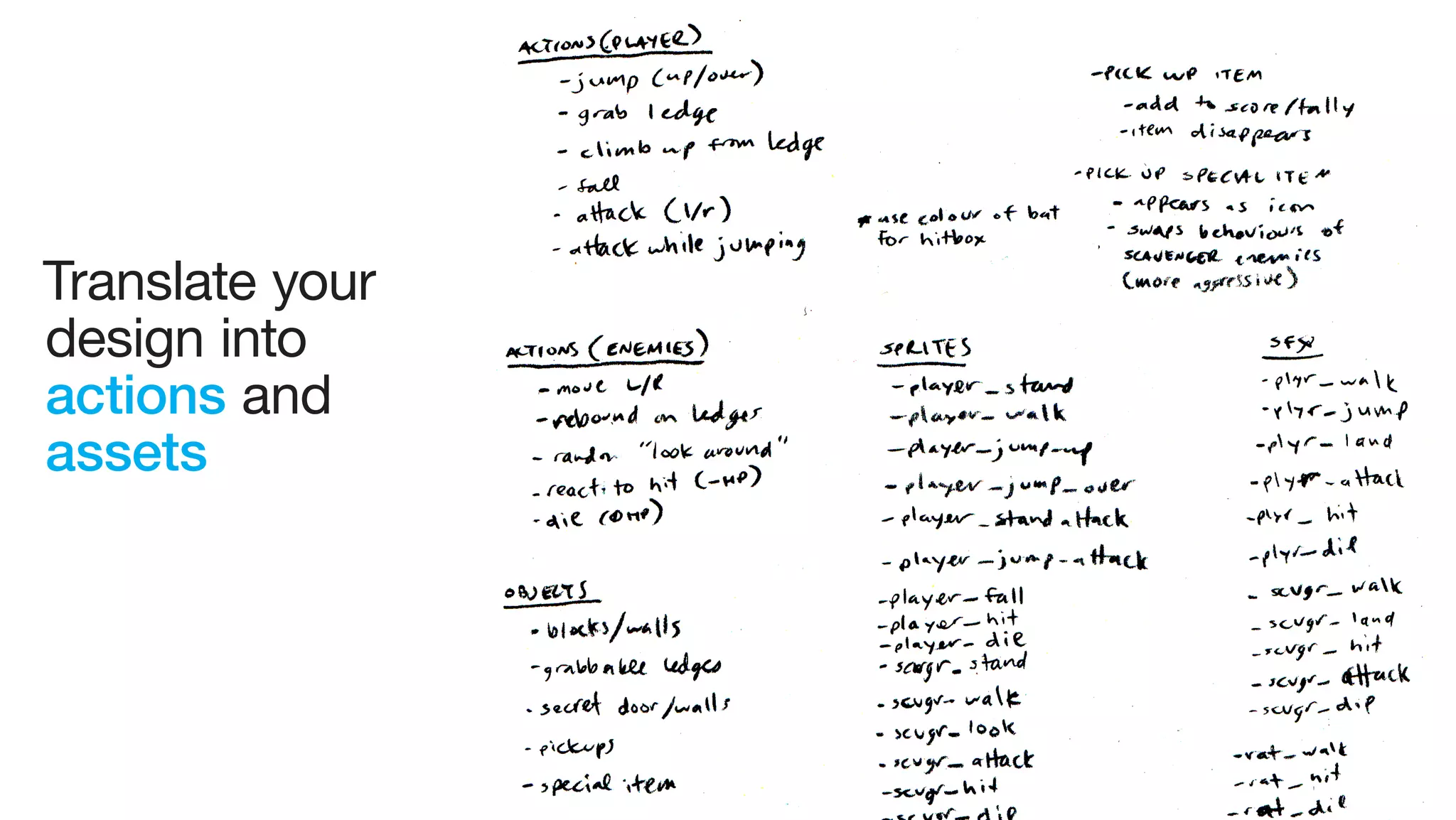 Translate your
design into
actions and
assets
 