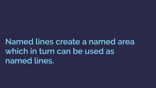 Named lines create a named area
which in turn can be used as
named lines.
 