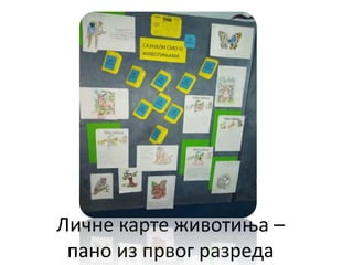 Личне карте животиња –
пано из првог разреда
 