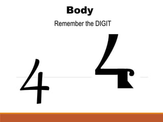 Body
Remember the DIGIT
 