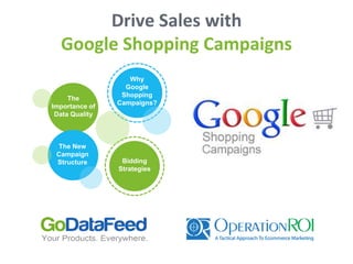 Drive Sales with 
Google Shopping Campaigns 
Bidding 
Strategies 
The 
Importance of 
Data Quality 
Why 
Google 
Shopping 
Campaigns? 
The New 
Campaign 
Structure 
 