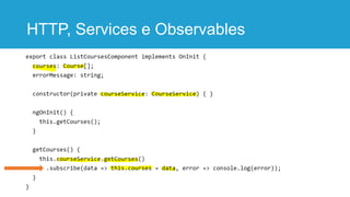HTTP, Services e Observables
 