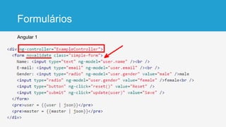 Formulários
Angular 1
 