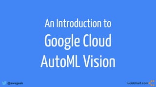 @awsgeek lucidchart.com
An Introduction to
Google Cloud
AutoML Vision
 