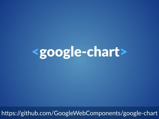 <google-­‐chart> 
h"ps://github.com/GoogleWebComponents/google-­‐chart 
 