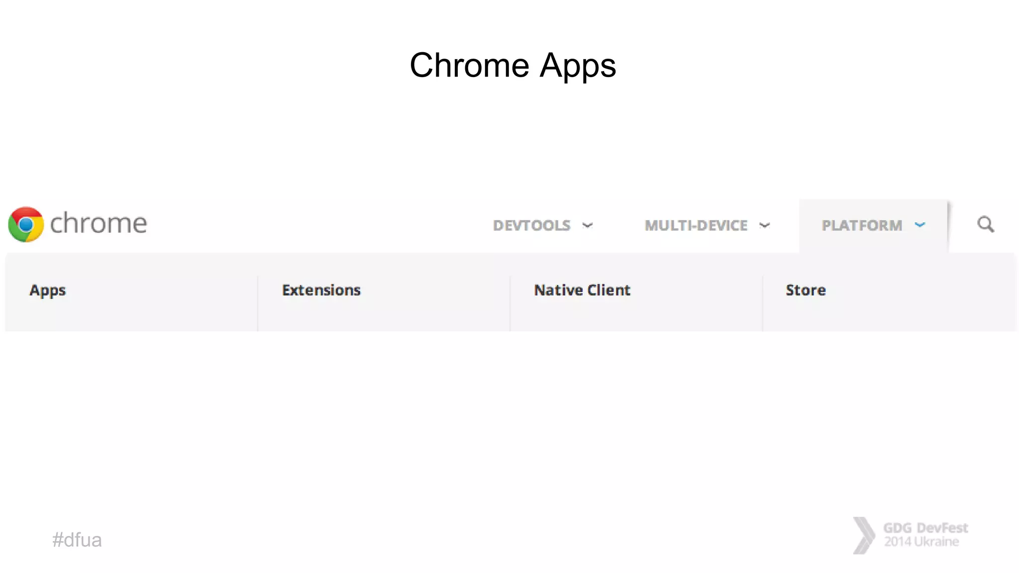#dfua
Chrome Apps