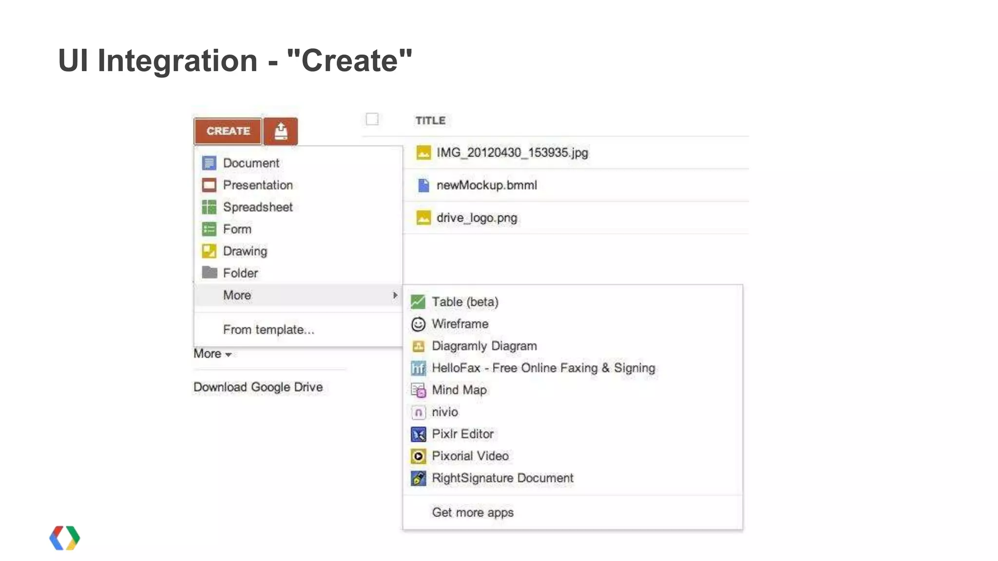 UI Integration - "Create"

 