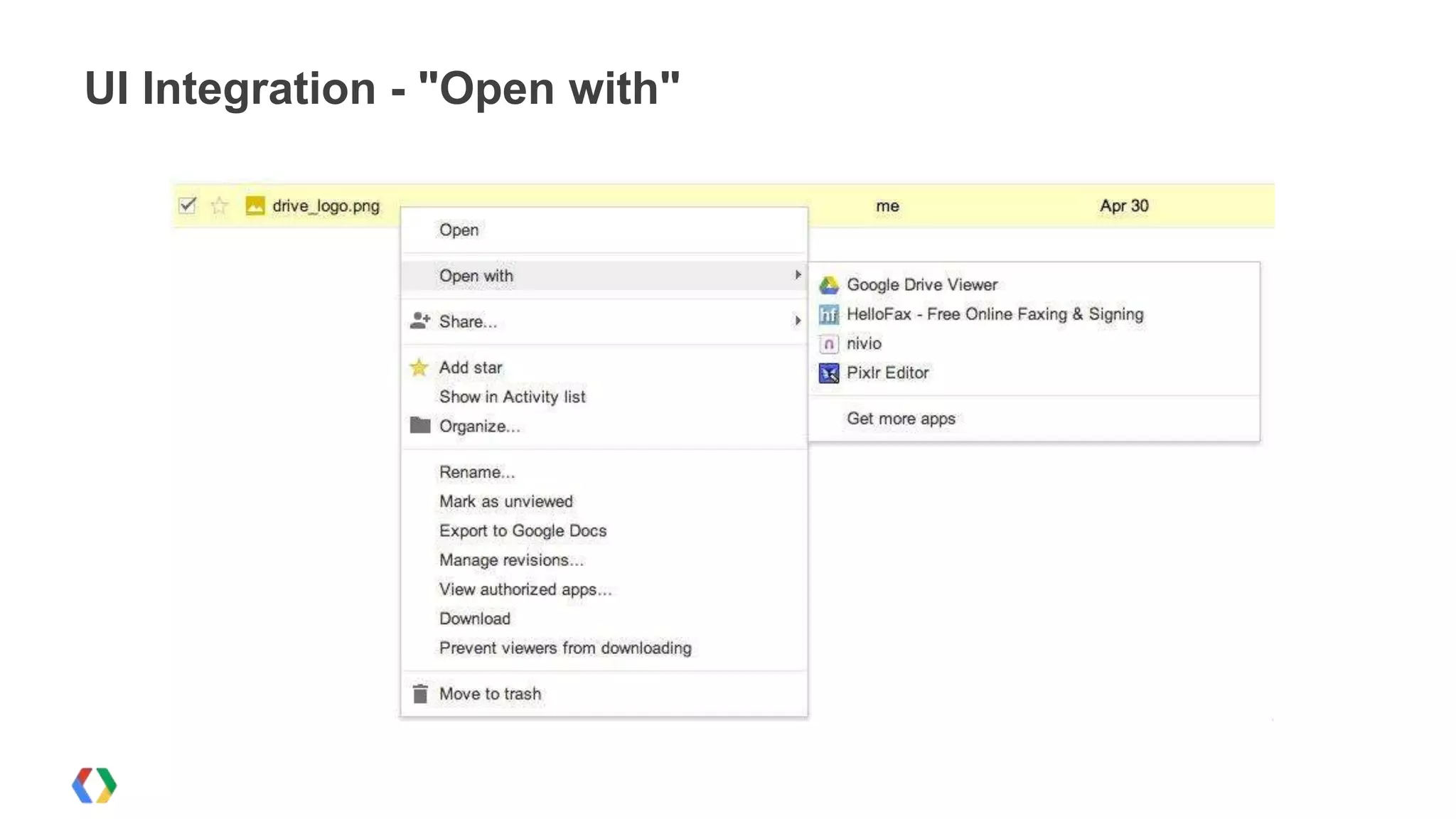 UI Integration - "Open with"

 
