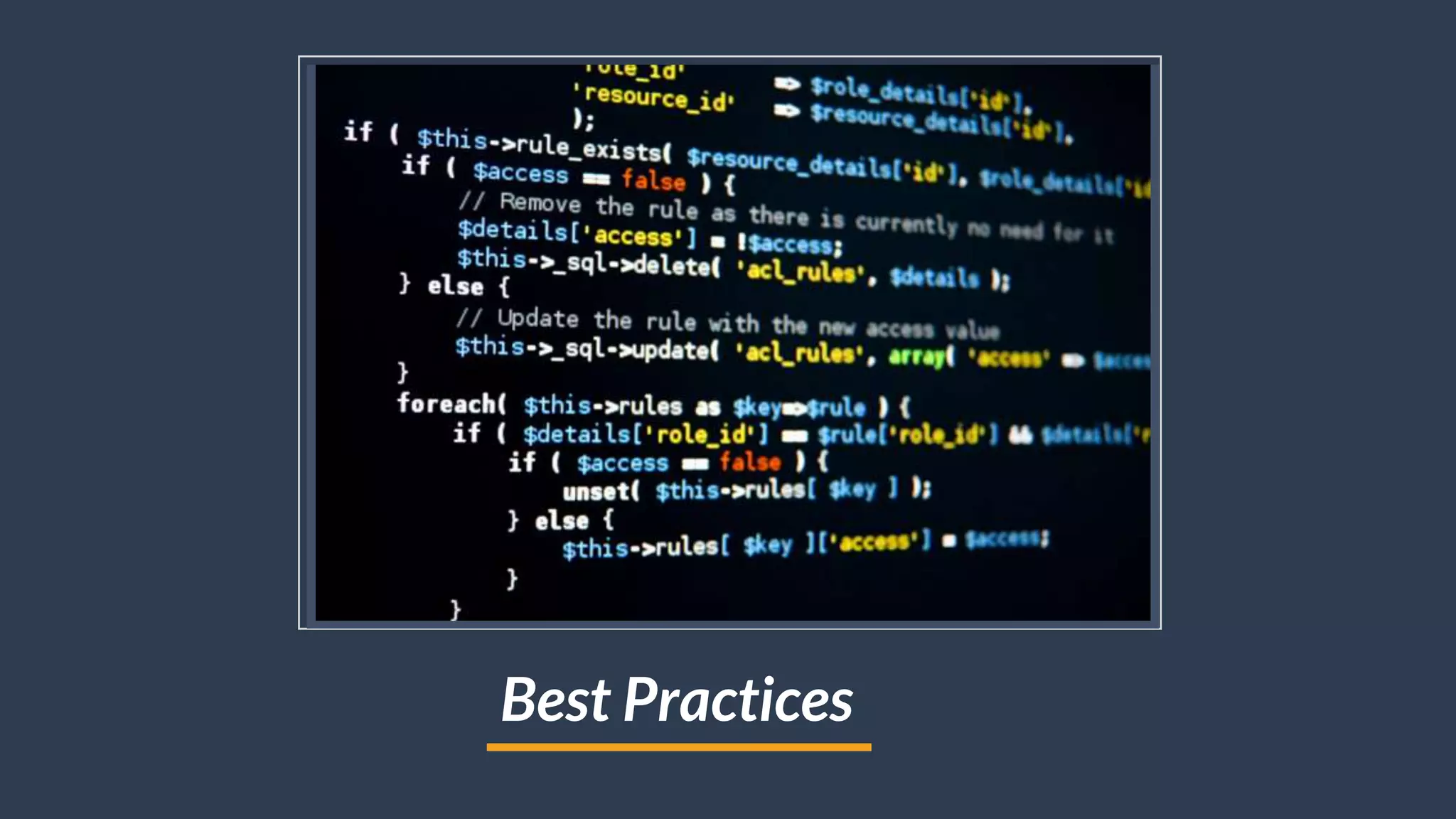Best Practices
 