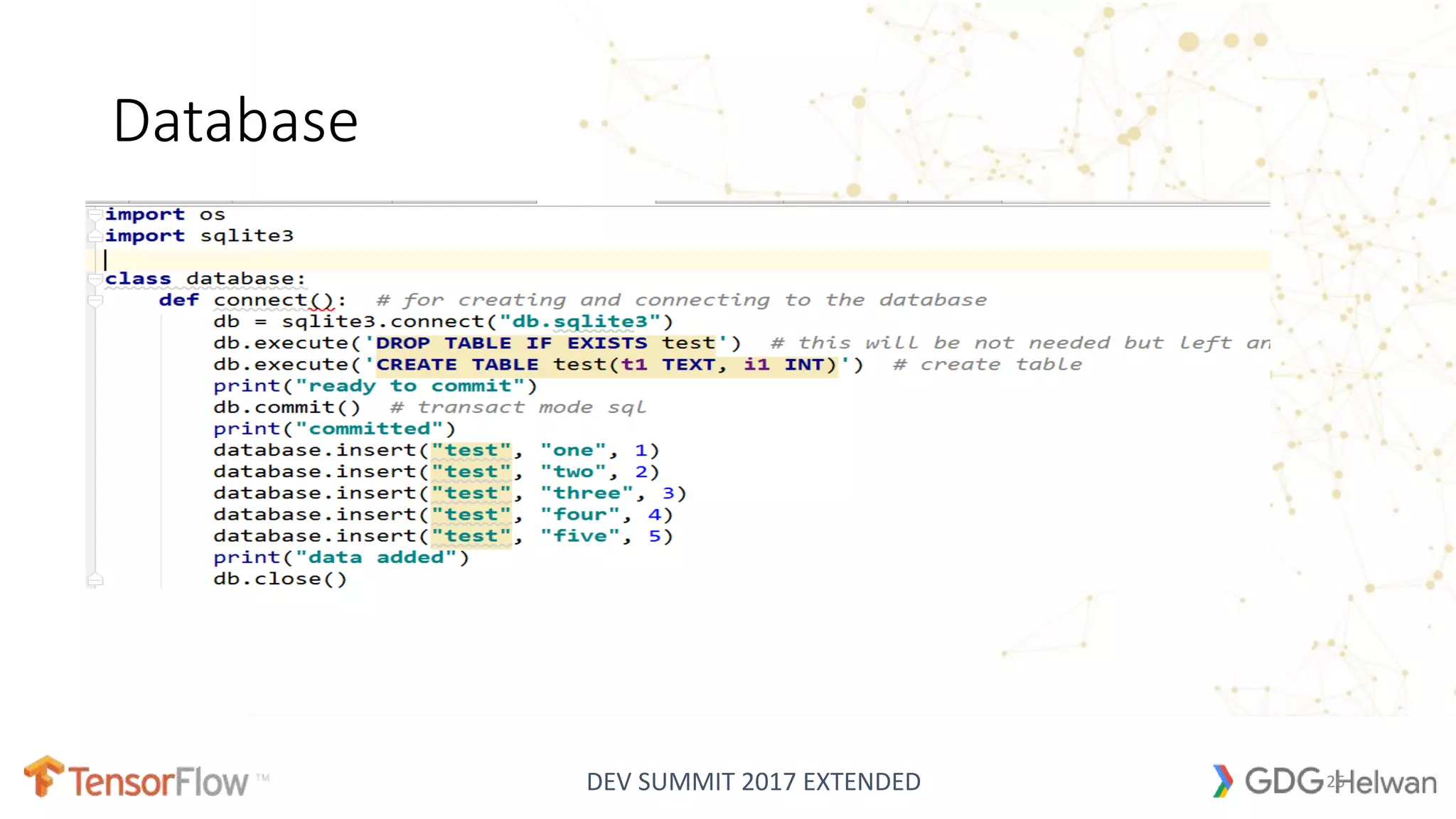 DEV SUMMIT 2017 EXTENDED
Database
26
 