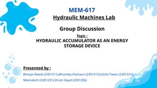 GD_HM_LAB_FINAL.pptx on hydraulic machines | PPTX