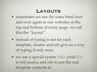 GDI Ruby Class 3: Sinatra!