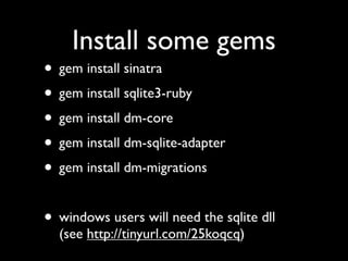 GDI Ruby Class 3: Sinatra!