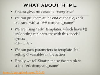 GDI Ruby Class 3: Sinatra