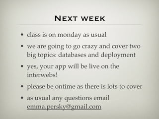 GDI Ruby Class 3: Sinatra