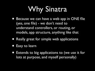 GDI Ruby Class 3: Sinatra