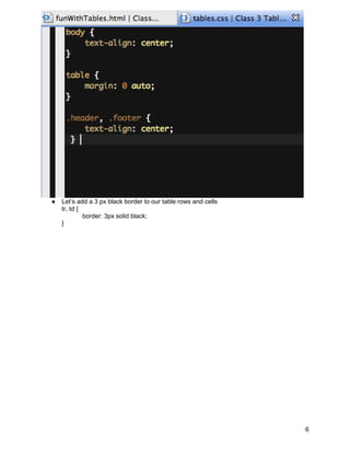 Class 3 Intro to HTML/ CSS Gdi cincinnati create a table layout with ...