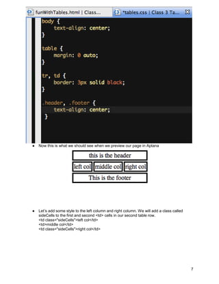 Class 3 Intro to HTML/ CSS Gdi cincinnati create a table layout with ...
