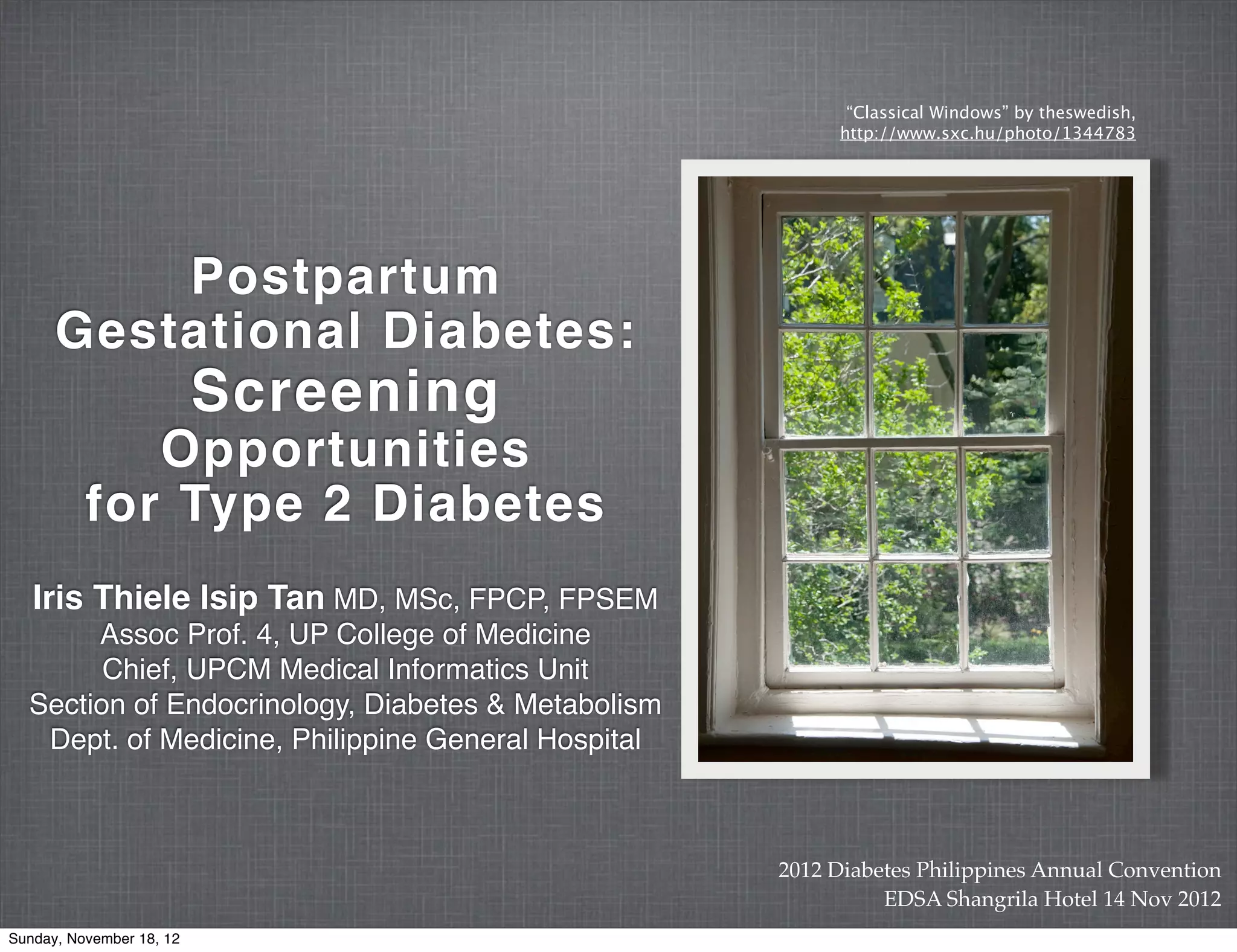 Postpartum Gestational Diabetes: Opportunities for Screening for Type 2 ...