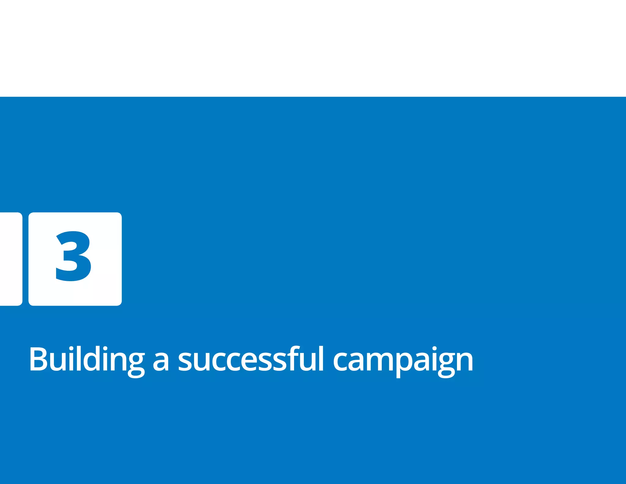 3
Building a successful campaign
 