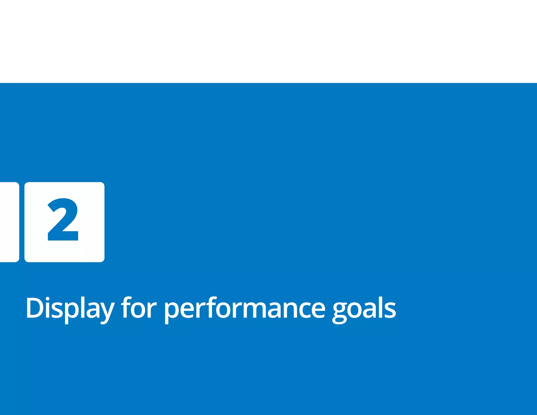 2
Display for performance goals
 