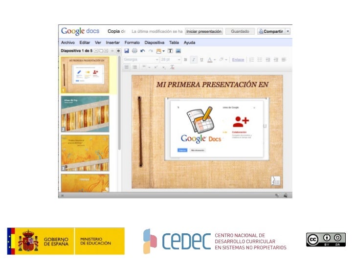 presentaciones con google docs cedec