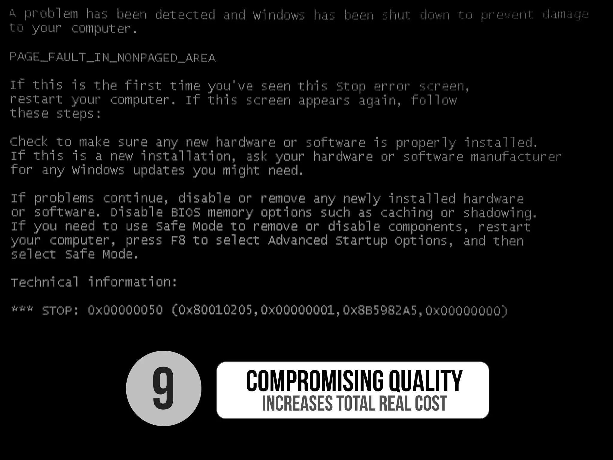 ıncreases total real cost9 compromising quality
 