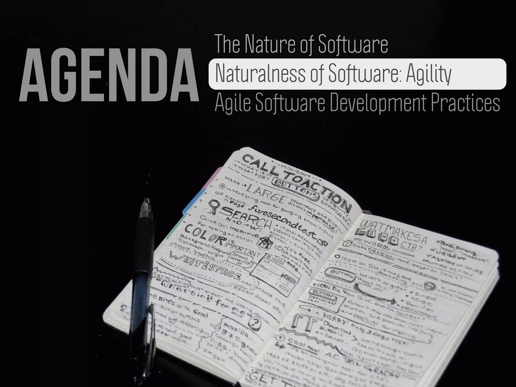 agenda
The Nature of Software
Naturalness of Software: Agility
Agile Software Development Practices
 