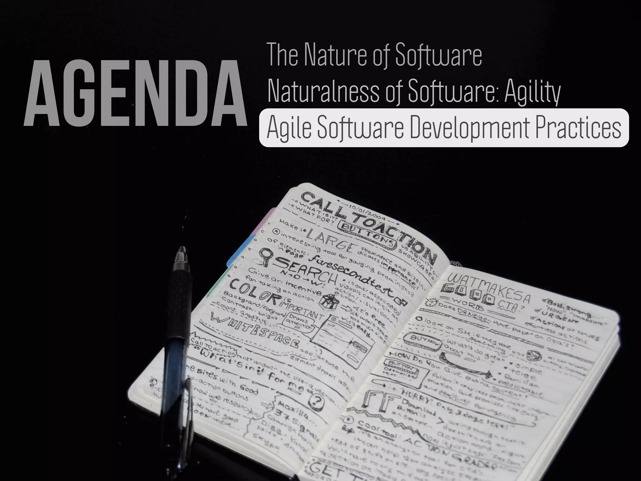 agenda
The Nature of Software
Naturalness of Software: Agility
Agile Software Development Practices
 