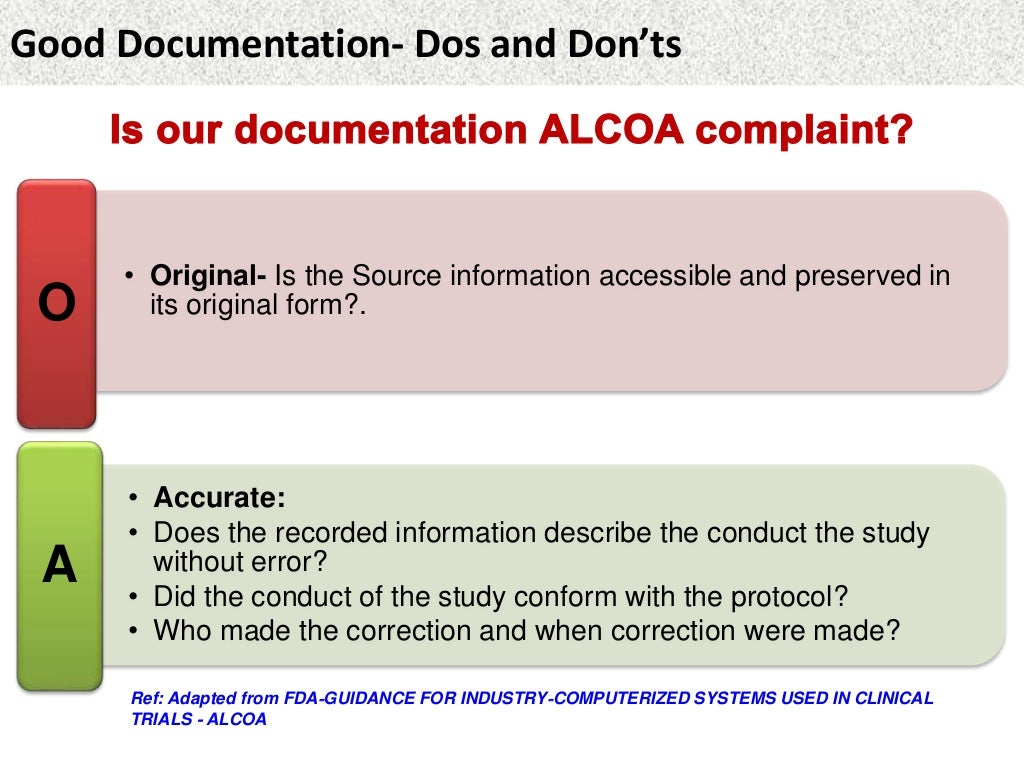 Good Documentation Practices Do's and Don'ts (GCP)