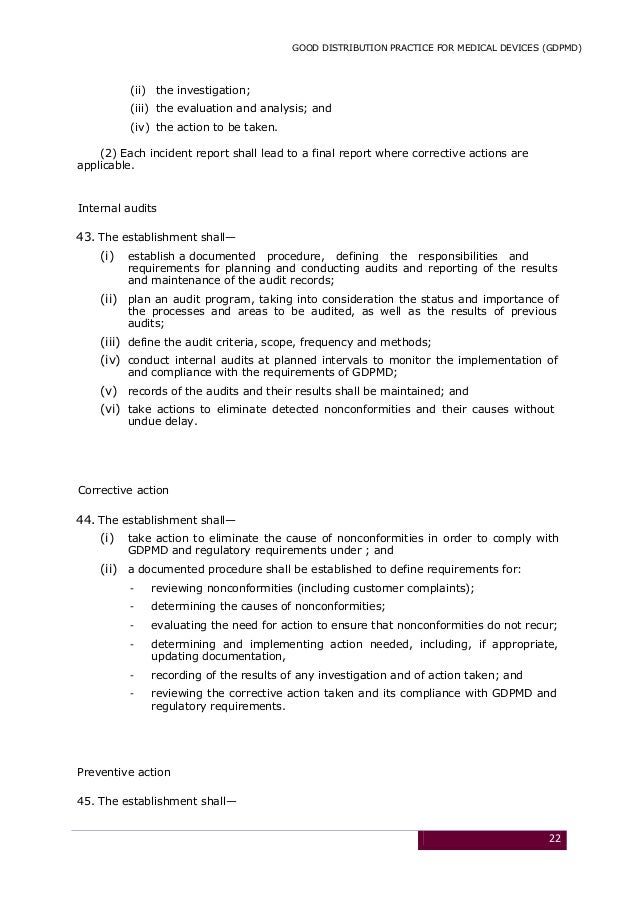 Good Distribution Practices For Medical Devices