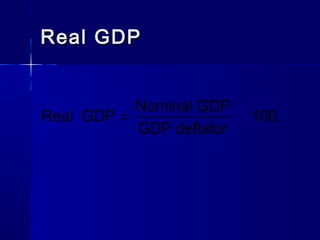 Real GDPReal GDP
Nominal GDP
Real GDP 100.
GDP deflator
= ⋅