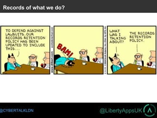 @LibertyAppsUK@CYBERTALKLDN
Records of what we do?
 