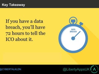 @LibertyAppsUK@CYBERTALKLDN
Key Takeaway
 