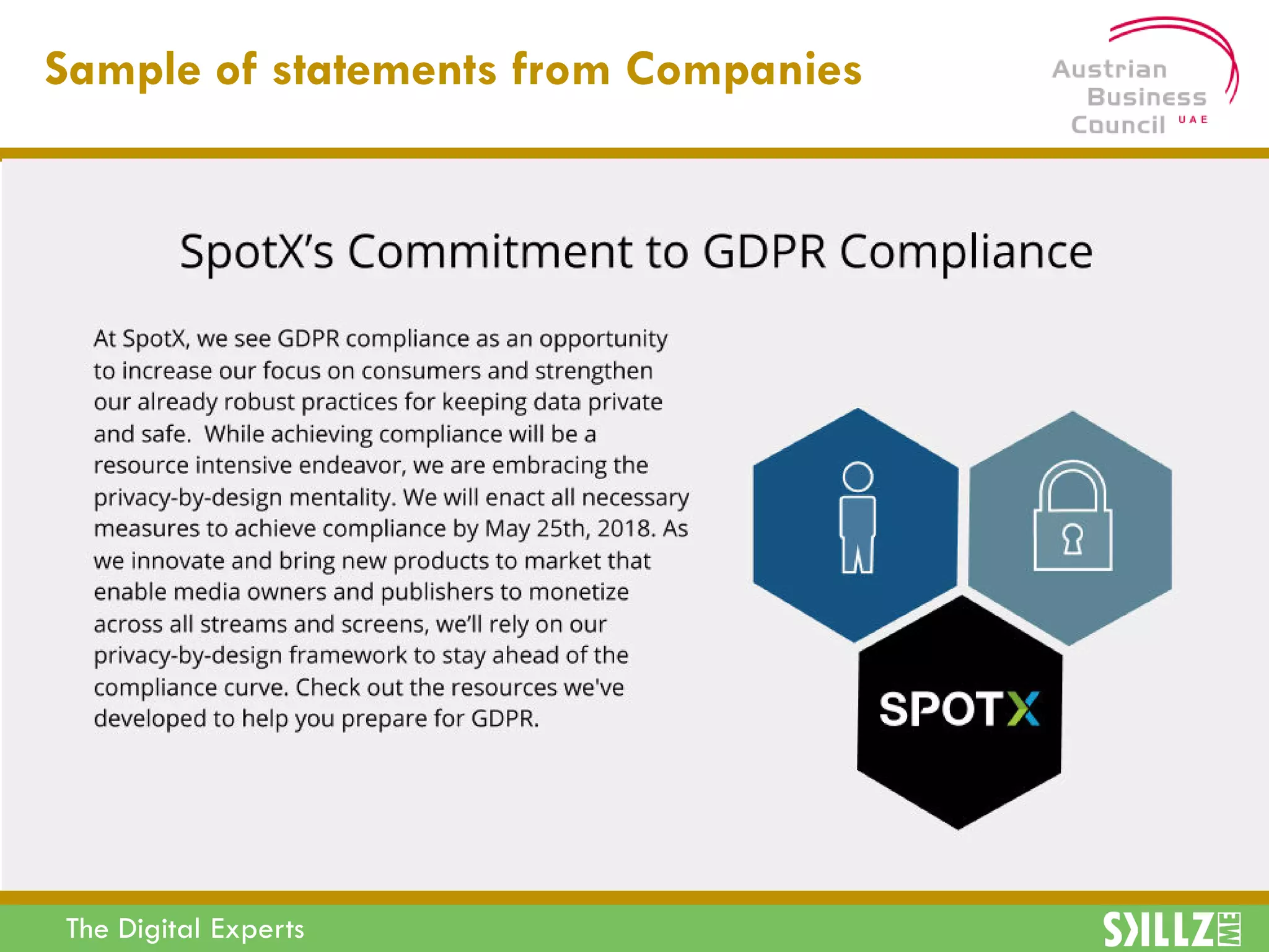 The Digital Experts
Sample of statements from Companies
 