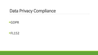 Data Privacy Compliance
GDPR
FL152
 