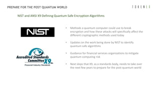 • Methods a quantum computer could use to break
encryption and how these attacks will specifically affect the
different cr...